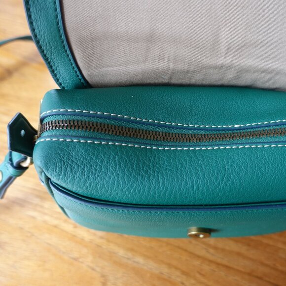 J.CREW Signet forest green leather bag crossbody - Picture 9 of 16